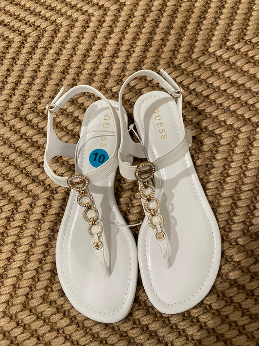 White Guess sandals