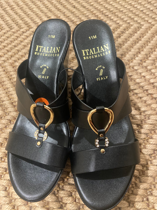 Italian Shoe Maker black wedges