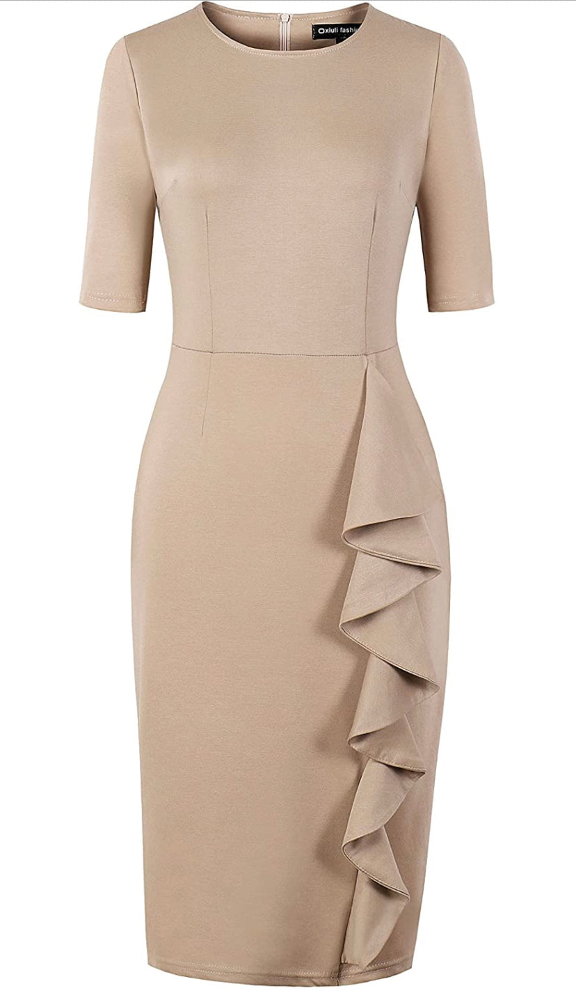 Beige Pencil Dress