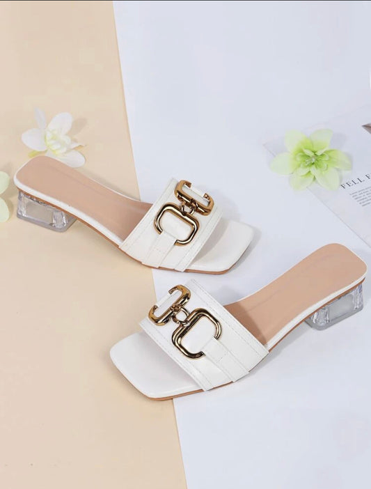 White decor sandals