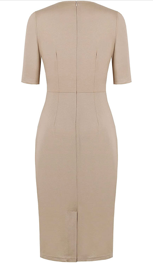 Beige Pencil Dress